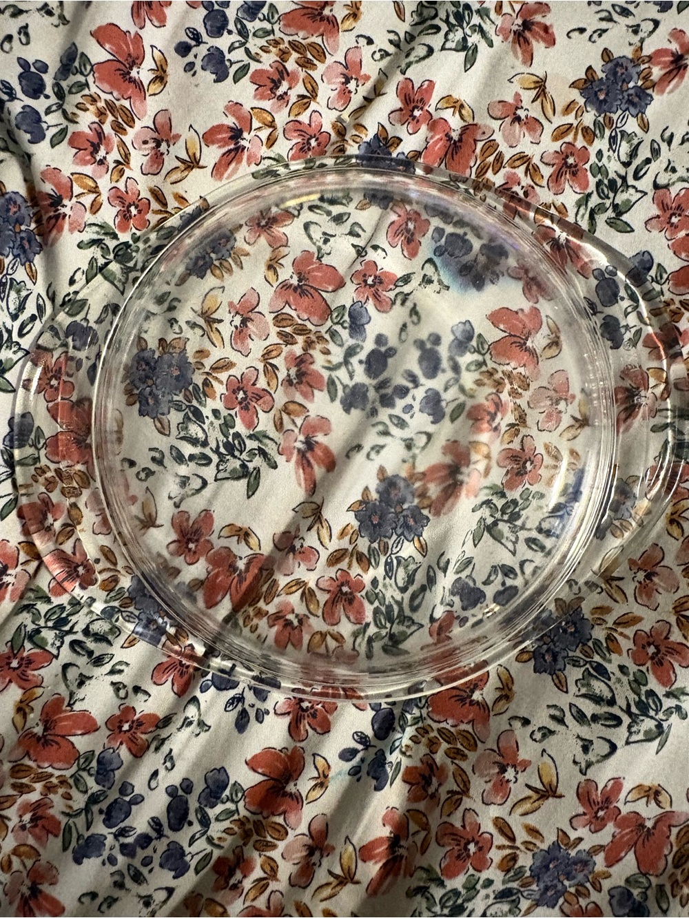 205- vintage Pyrex Clear Glass Round baking dish lid